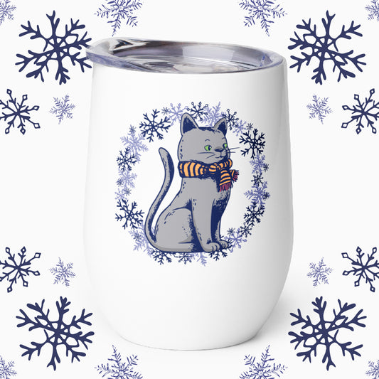 Winter Cartoon Wine Tumbler